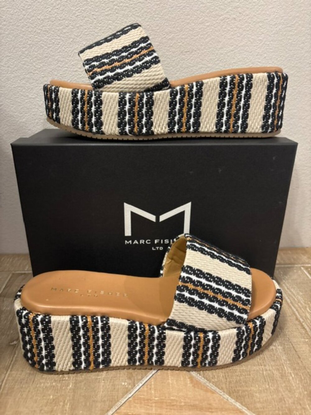 NEW Marc Fisher LTD Daylin Platform Sandals Light Natural - Sizes 7.5, 8, 9.5 - Picture 3 of 6